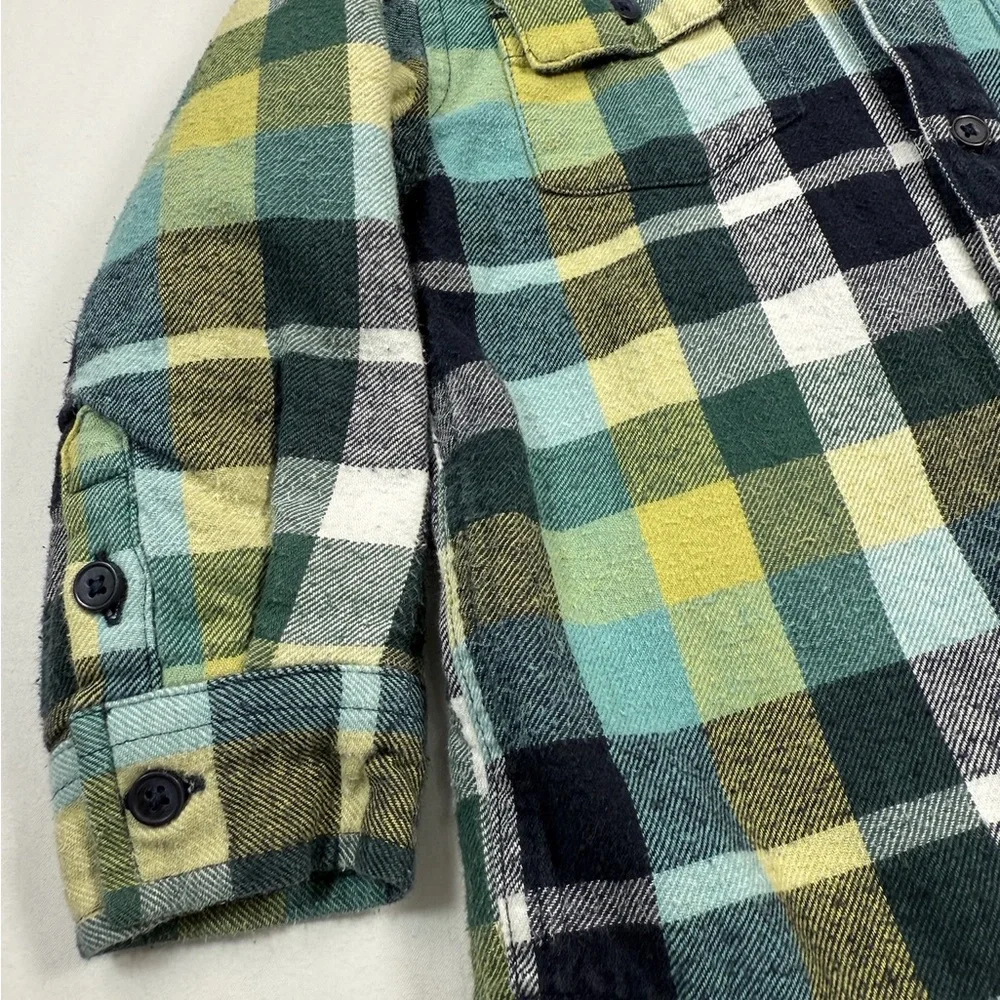 GYMBOREE Toddler Boys Hooded Plaid Flannel Jacket 2T‎ Cozy Outdoor Classic